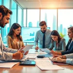Audit Services in UAE: Professional team collaborating in a modern Dubai office.