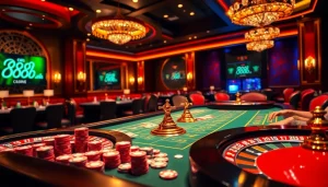 Experience excitement at the 888b casino table with vibrant chips and intense gameplay.