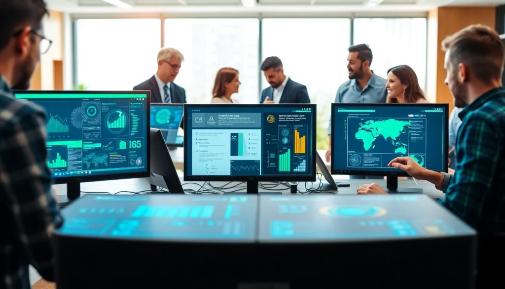 Find the best AI Tools displayed in a modern collaborative workspace with enthusiastic users engaging.