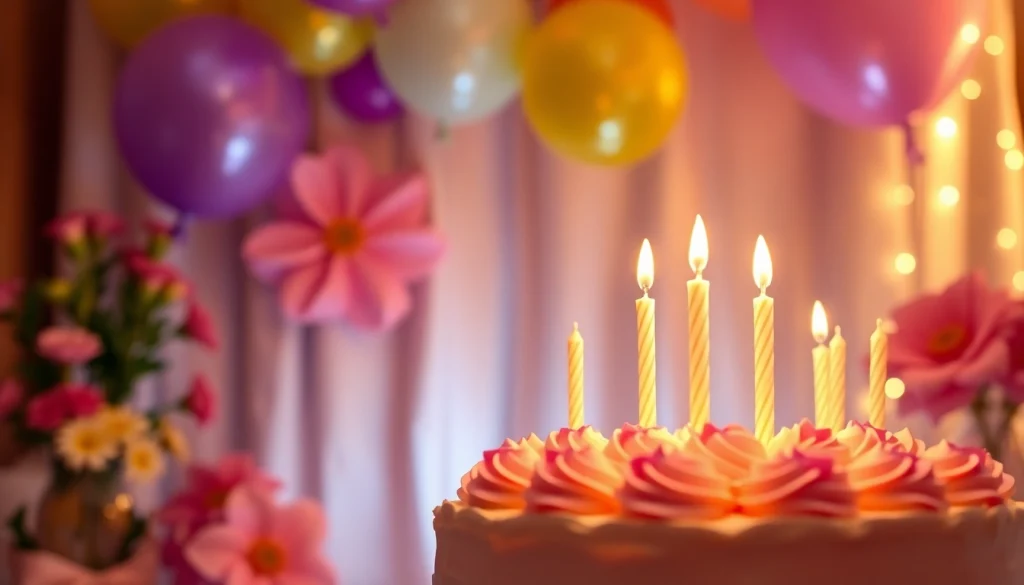 Celebrate birthday wishes for sister with a beautiful cake and festive decorations.