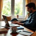 Engaging in paid surveys on https://enqueteplein.nl in a cozy home office setup.