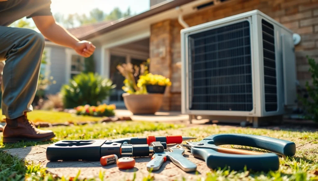 Expert hvac repair purdys service in progress, showcasing a technician working on cooling system.