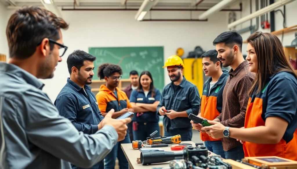 Students engaging in hands-on training at trade schools in Hawaii, showcasing diverse skills.