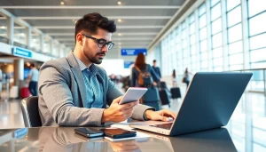 Complete the uk eta online application efficiently with a professional at a modern airport.