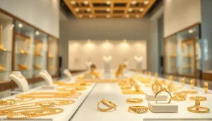 Hier klicken Goldankauf - Elegante Schmuckstücke in einem luxuriösen Schmuckraum