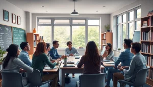 qqイングリッシュ 評判を紹介する、友好的な学習交流を通じた英会話学校の魅力的な教室。