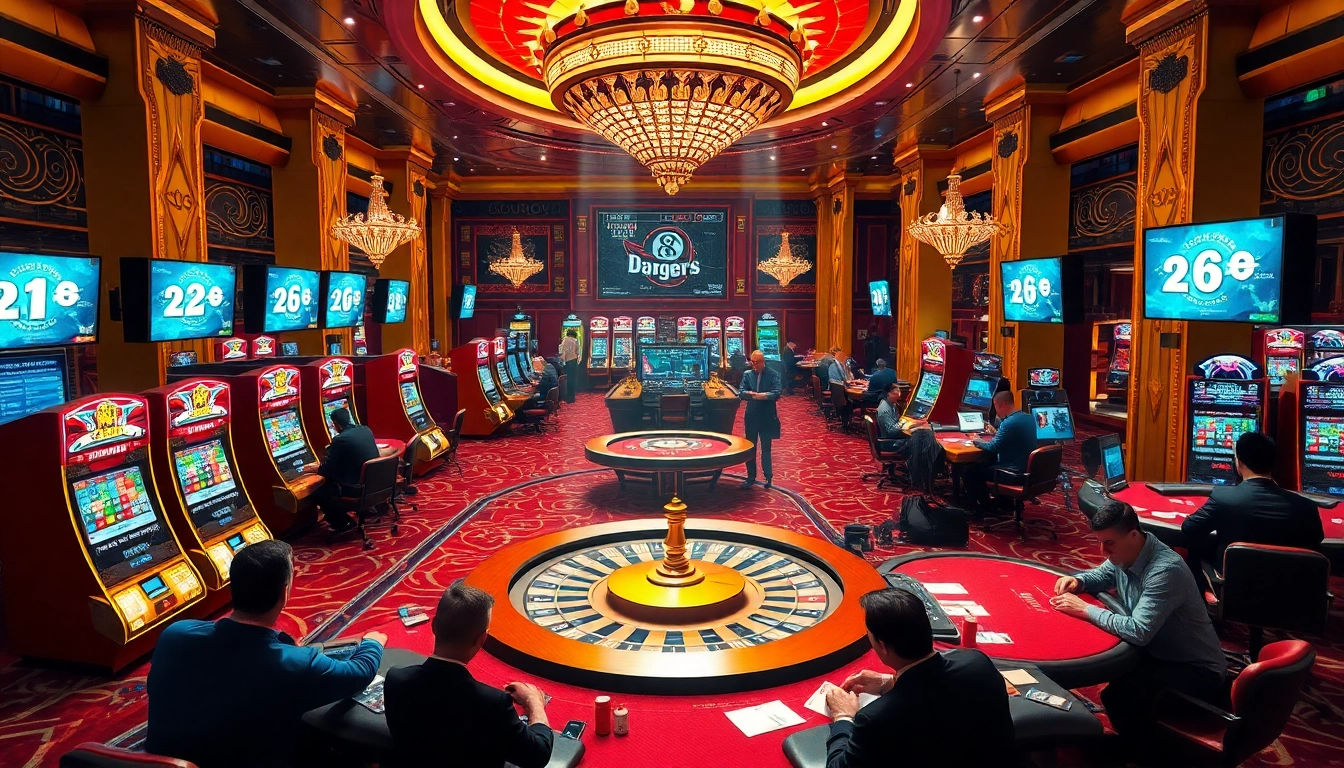 The hidden wiki 2026 showcases a vibrant casino scene with diverse players engaging in high-stakes gambling, featuring slot machines, poker tables, and roulette.
