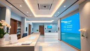 包茎手術 おすすめ を受けに来る患者を歓迎するモダンなクリニック。親切なスタッフと情報豊富なパンフレット。