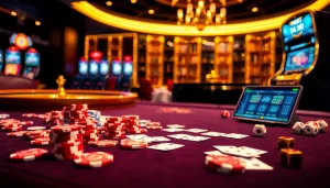 High-stakes gaming scene showcasing vibrant poker chips and thrilling roulette action at trang chủ sa88 casino.