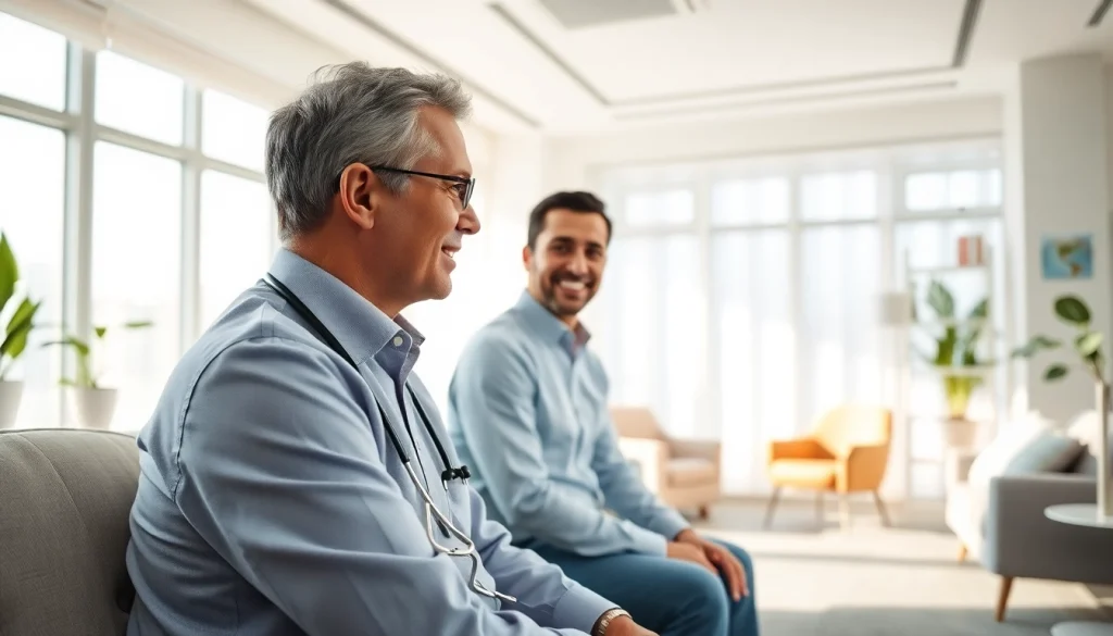 Engaged psychiatrist in Dubai’s calming office setting, emphasizing psychiatry dubai expertise.