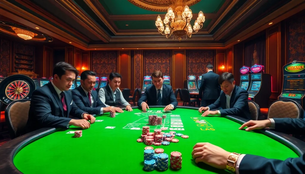 Experience the thrill of nhà cái 88t at an opulent casino full of poker chips and vibrant gaming tables.