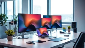 zirvegrupbilgisayar için modern bir bilgisayar çalışma alanı düzeni