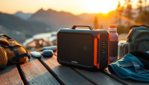 Showcasing ecoflow river 3 power station amidst outdoor activities for sustainable energy solutions.