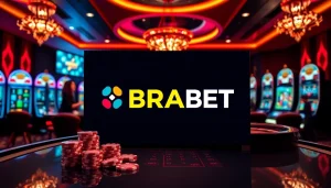 Engage in exciting online gambling at BRABET with vibrant casino visuals and gaming elements.