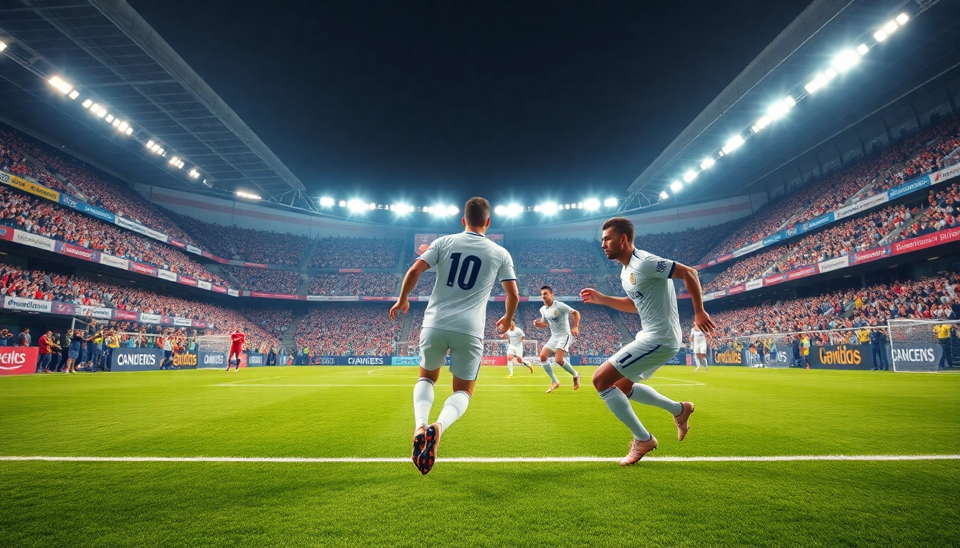 Watch thrilling ผลบอลสด moments in an action-packed soccer match scene.