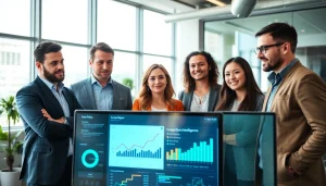 Team collaborating on Competitive Intelligence strategies in a modern office environment.