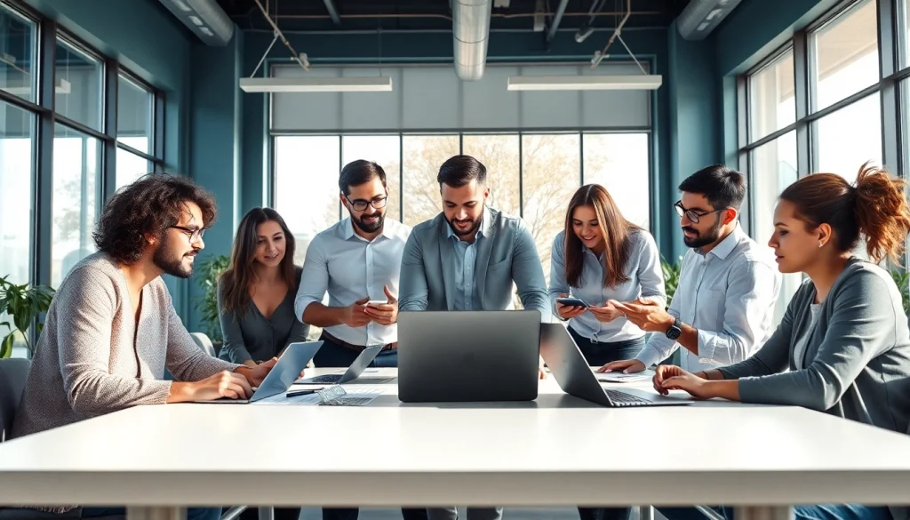 Marketing experts collaborating on projects at https://www.pnmmedia.com in a modern workspace.