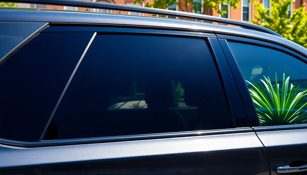 Enhance your ride's style with window tint Chattanooga on a sleek vehicle in a sunny neighborhood.
