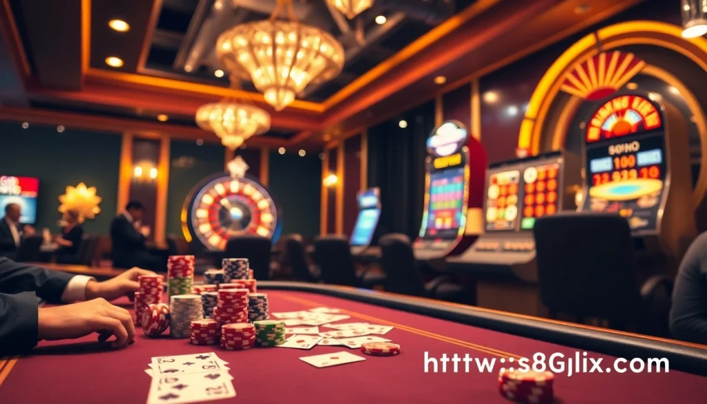 Experience thrilling moments at https://s8glx.com with vibrant poker chips and an exciting roulette wheel.