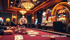 Experience thrilling moments at https://s8glx.com with vibrant poker chips and an exciting roulette wheel.
