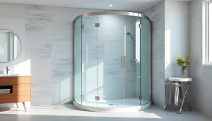 Duschkabine 90x90 in modernem Bad-Design mit elegantem Glaselement.