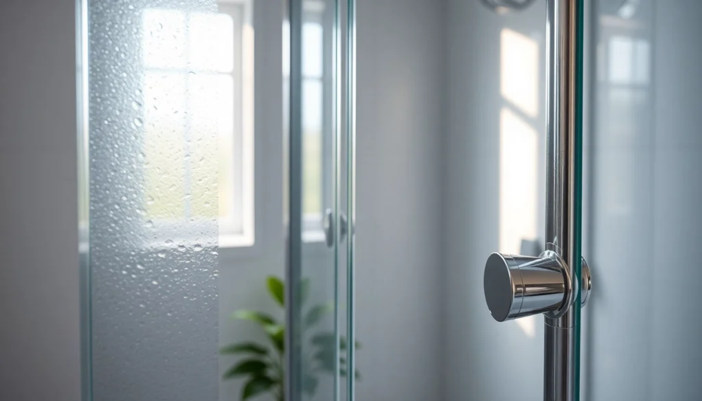 Stylish shower doors UK showcasing sleek glass design and chrome accents in a modern bathroom.