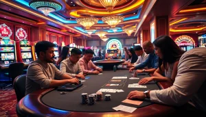 Experience thrilling gambling action at a luxurious poker table featuring "luong son" elements.