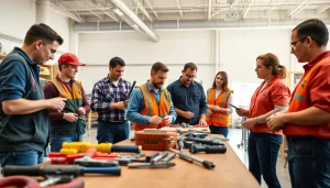 Students at a Trade School Tennessee learning hands-on skills in a modern workshop environment.