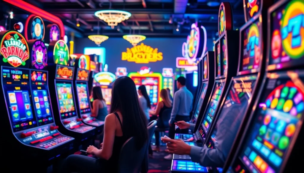 Permainan qqslot777 yang mengasyikkan dengan pemain aktif yang terlibat dan latar belakang cerah.