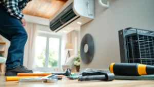 Expert HVAC installation in Patterson NY showcasing a technician at work.