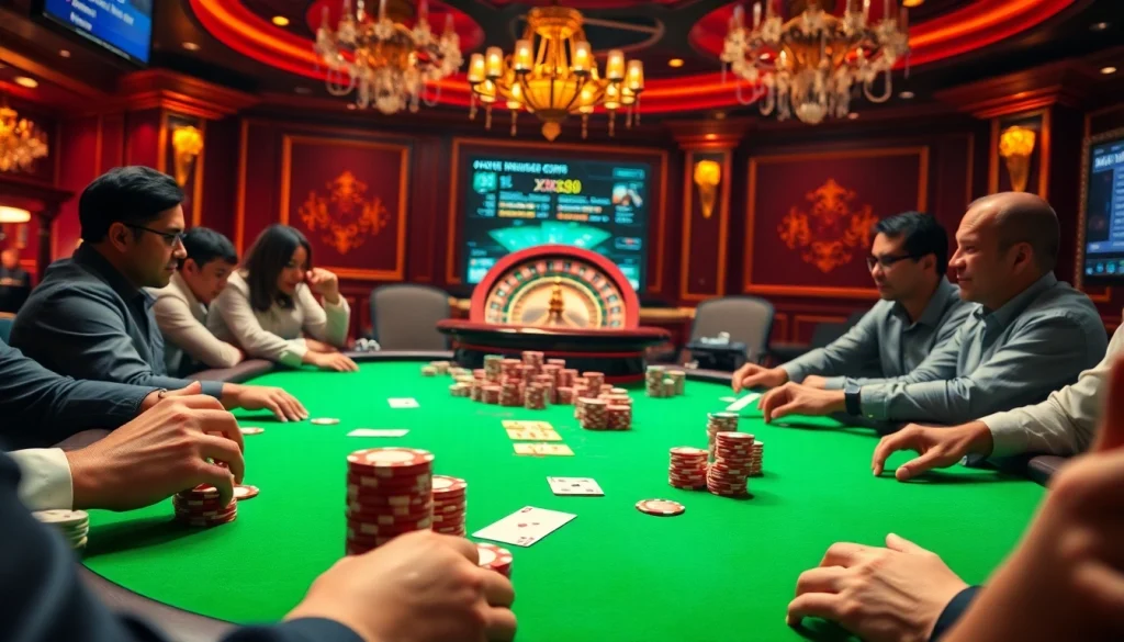 Experience thrilling poker action at https://xx88.nl/, with vibrant chips and atmospheric casino ambiance.