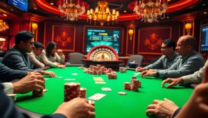 Experience thrilling poker action at https://xx88.nl/, with vibrant chips and atmospheric casino ambiance.