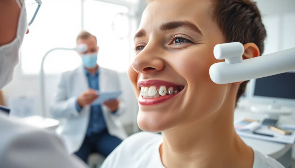Adult braces Hawthorn patient receiving orthodontic consultation in a modern clinic.
