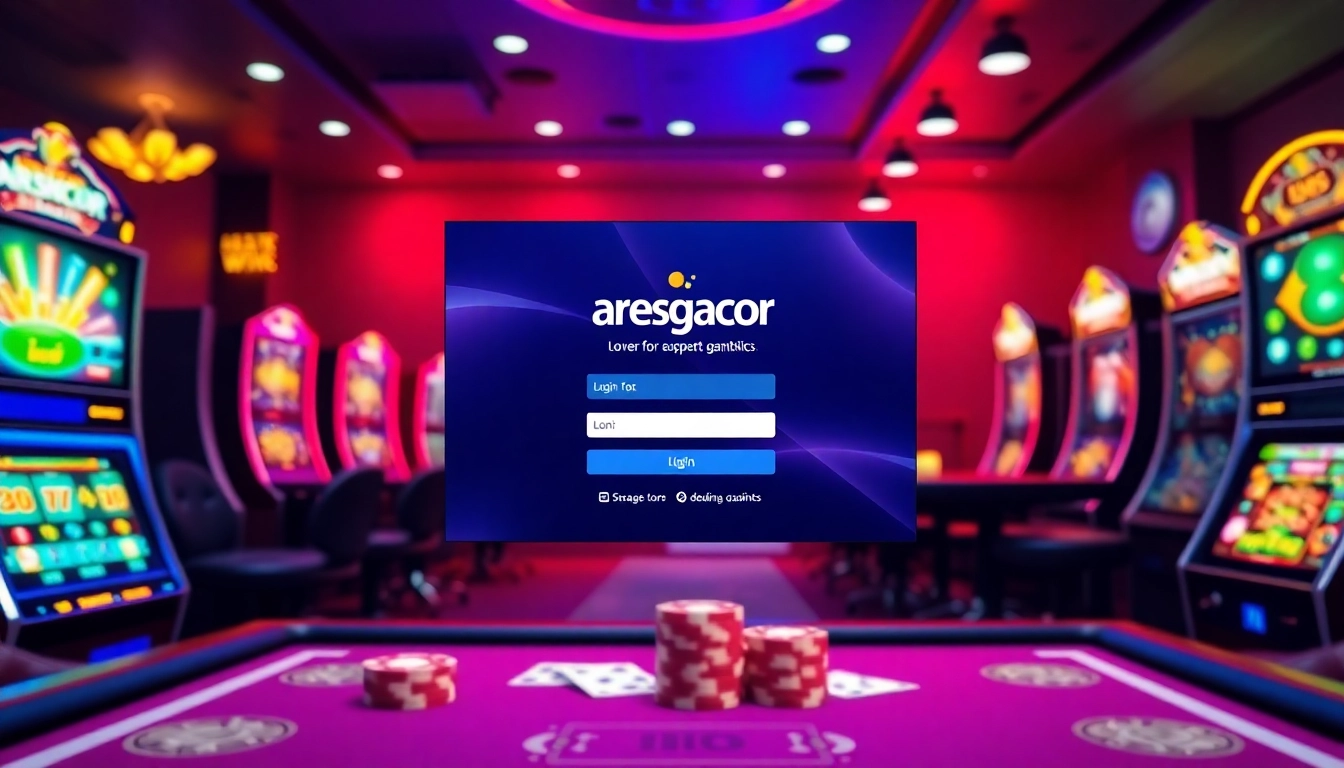 Experience a thrilling online gambling world with the login aresgacor interface featuring vibrant slots and tables.