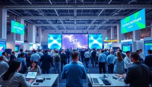 Attendees networking at a technology conference USA, highlighting innovation and collaboration.