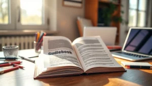 How to create an engaging workspace with a professional guidebook and warm lighting.