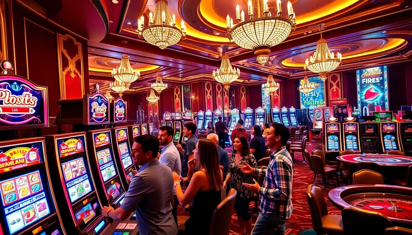 Players enjoying the exciting pragmatic slot machines in a luxurious casino setting.