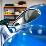 Protecting a Texas vehicle's paint with a professional detailer, showcasing reflection and shine.