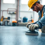Dares Surfacing worker expertly applying surfaces in a clean, well-lit environment.