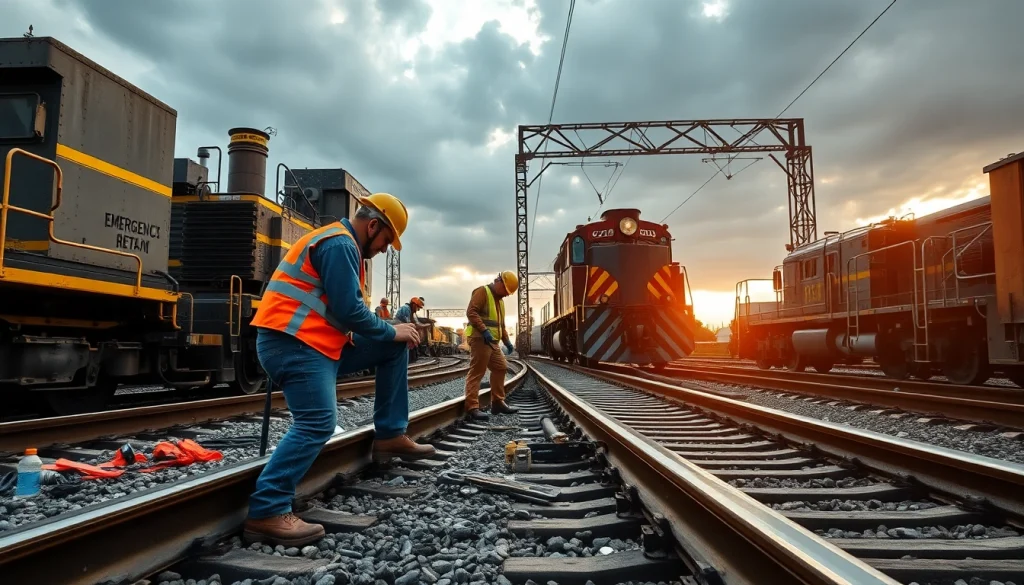 Emergency Railroad Repair Services showcasing a dedicated team working on urgent repairs with precision.