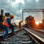 Emergency Railroad Repair Services showcasing a dedicated team working on urgent repairs with precision.