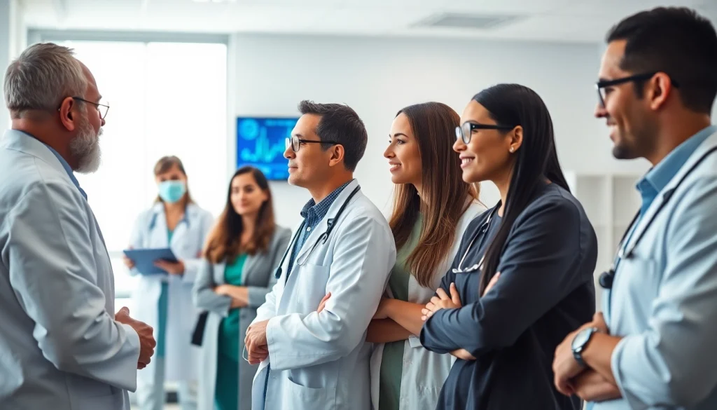 YourGP healthcare professionals collaborating in a modern clinic.