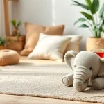 Beruhigende Calm Elephant Akupressurmatte in elegante Umgebung zeigt entspannende Atmosphäre.