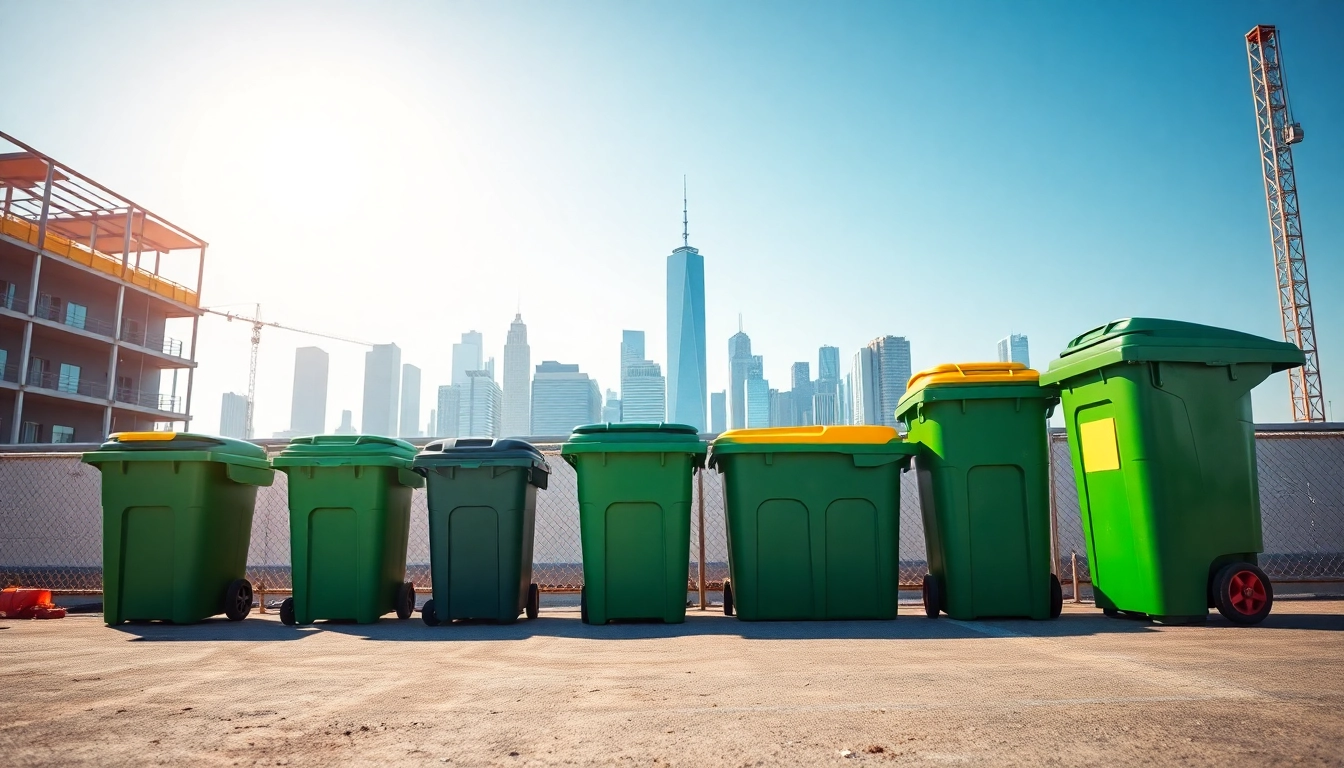 Efficient garbage removal bins showcased at a construction site for waste management.