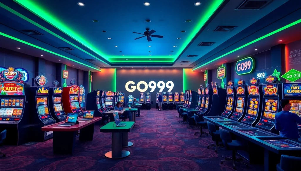 Engaging gaming scene showcasing GO99's advanced technology and vibrant atmosphere