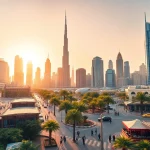 Experience the vibrant Citylife Dubai with its iconic skyline and bustling streets.