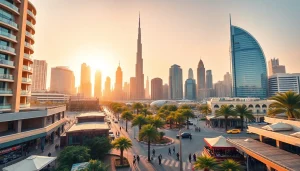 Experience the vibrant Citylife Dubai with its iconic skyline and bustling streets.
