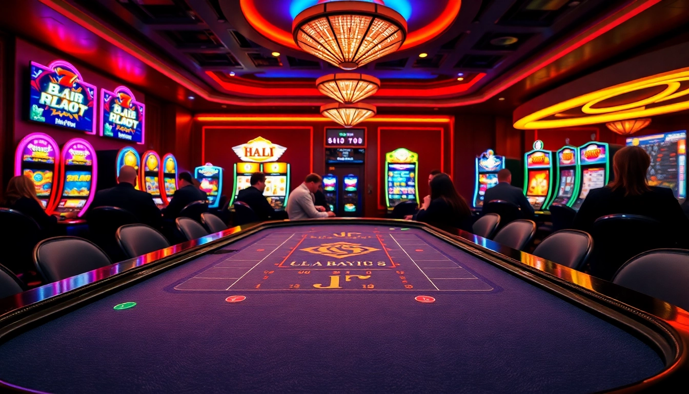 Spannende Szene mit Spielern, die online casino spielen an einem eleganten Spieltisch genießen.