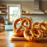 Evaluate pretzel warranty reviews and trust inside a welcoming kitchen with homemade pretzels.