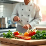 Chef preparing fresh ingredients at dishfacts.com showcasing culinary creativity.